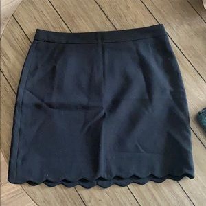 Black scalloped pencil skirt